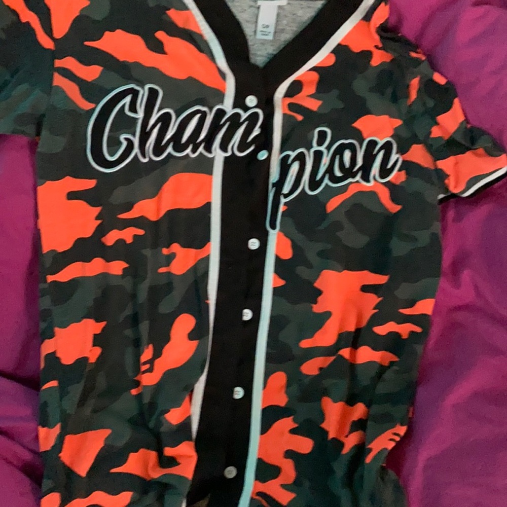 Neon camo stylish baseball shirt